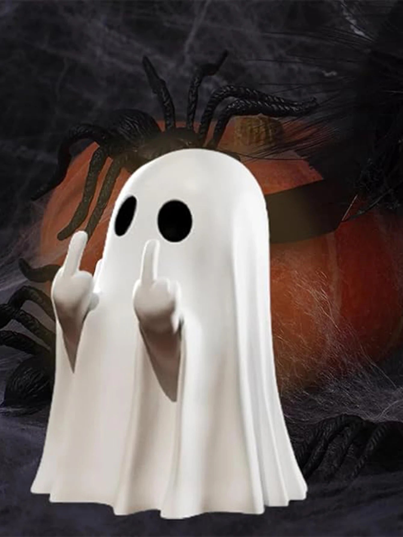 1Pc Middle Finger Ghost Statue, 7.5Cm Terrifying Ghost Decoration, Halloween Ghost Small Statue Ghost Decoration
