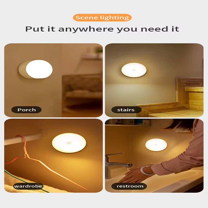 Smart Wireless LED Night Light for Bedroom, Corridor & Wardrobe - Motion Sensor & Rechargeable