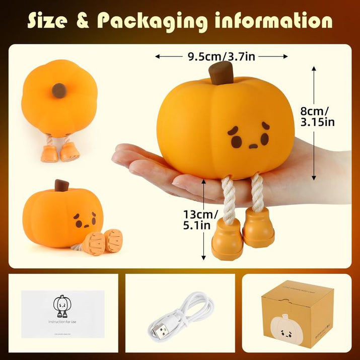 Night Light for Kids Lamp,Soft Silicone Cute Pumpkin Night Light, Dimmable LED Warm Lamp for Room,Halloween Christmas Easter Funny Gifts for Women and Kids,Funny Bedroom Decor Cute Room Decor Toy